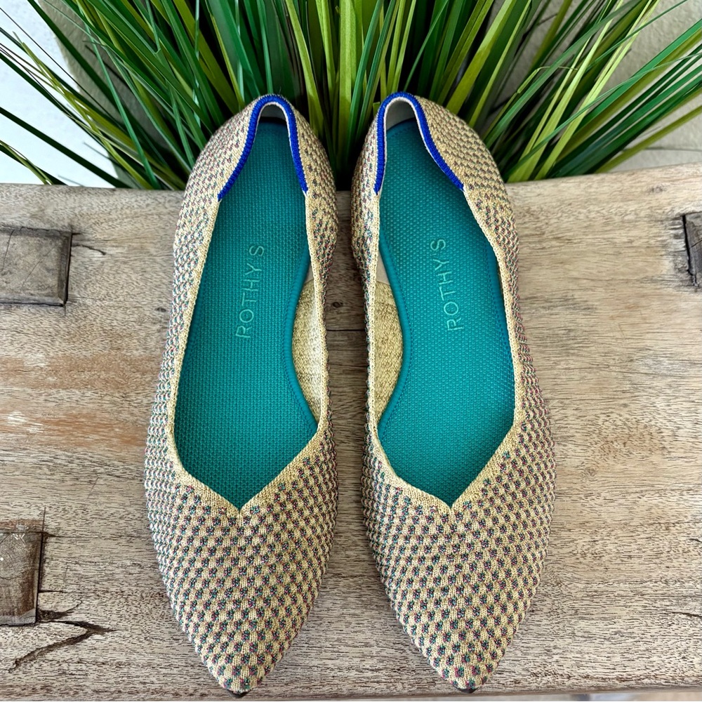 Rothy’s The Point Multi Metallic Flats